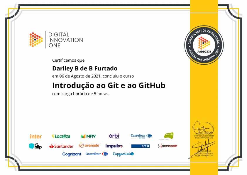 Certificação DIO do curso de Git